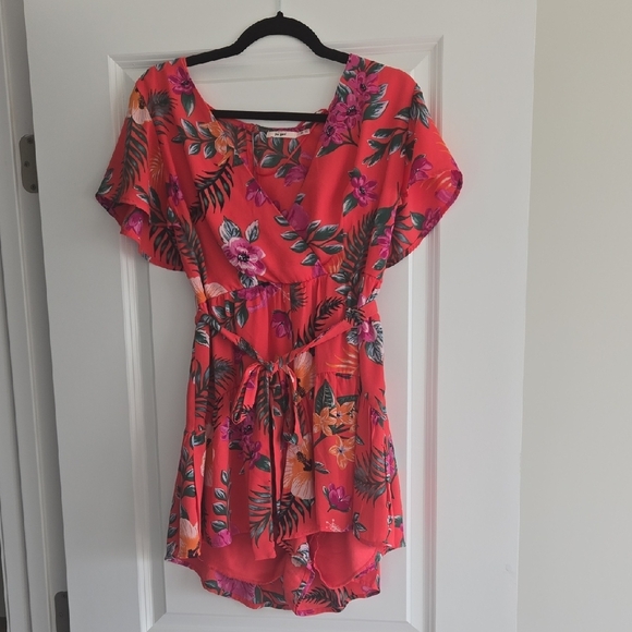 Red and Green Floral Rompee - Picture 1 of 6